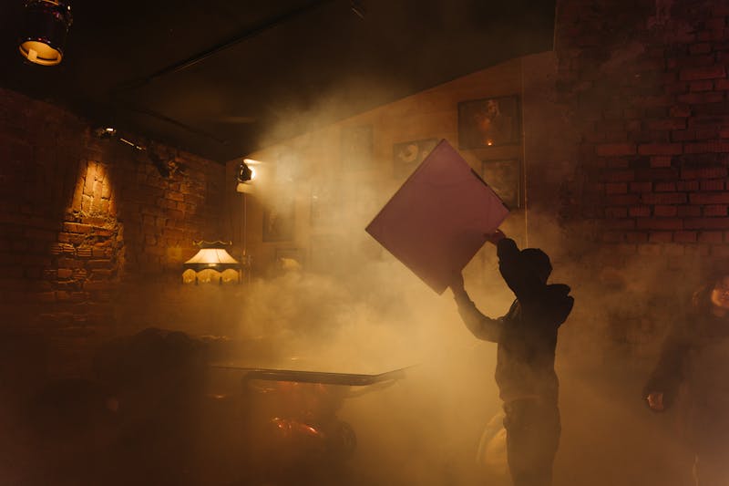 Interior of Anthony's coal fired pizza restaurant dining area
